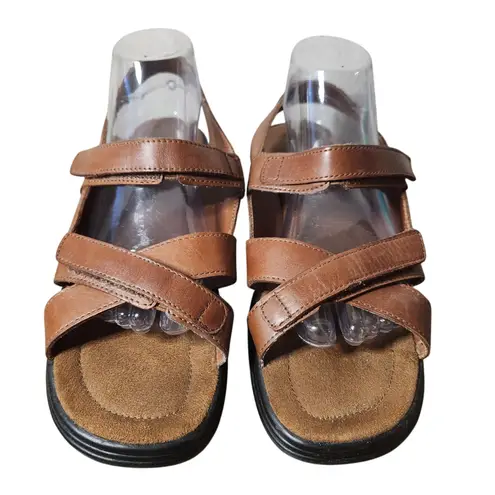 Contours by Softwalk Terry Leather Brown Comfort Sandals Women's Size 10 Brown