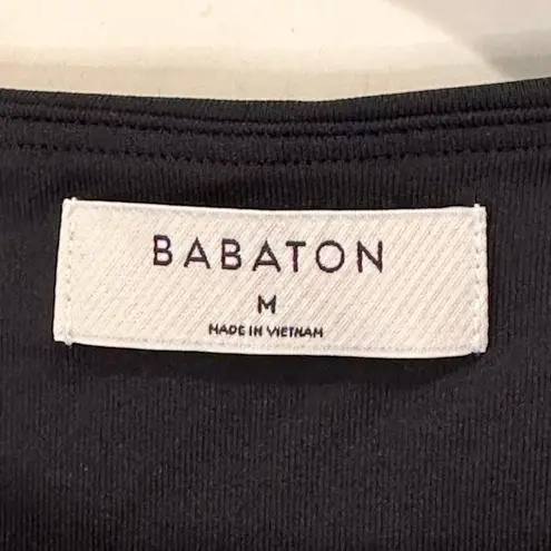 Babaton Aritzia Contour Cropped Muscle Tank Top Black High Neck Sz Medium