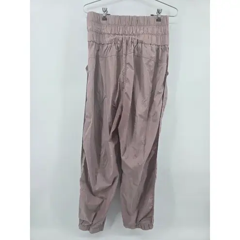 Free People Movement Track Pants Lilac Purple Elastic Waist Joggers Womens Large Brown