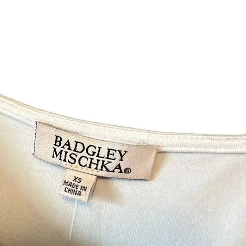 Badgley Mischka Sleeveless Tweed Dress with Eyelet Flutter Sleeves