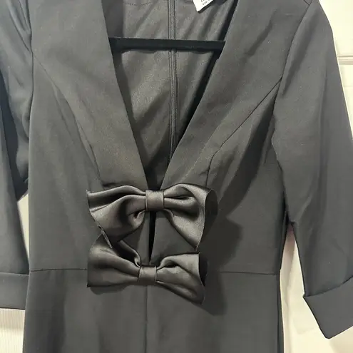 Mac Duggal Ieena Size 4 Black Wide-Leg Jumpsuit With Bow Detail Formal Evening - Image 6