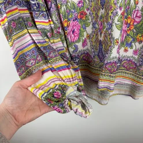 Maeve Anthropologie Ceresco Floral Blouse Sz S Peasant Top Long Sleeve Bohemian