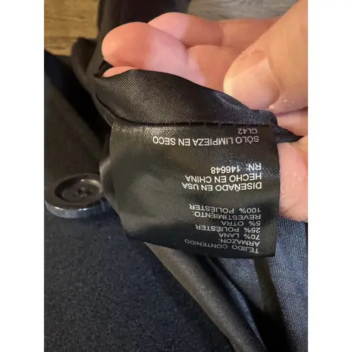 Kimi + Kai Over Coat Black Hooded Pockets Size XS Walking Wool