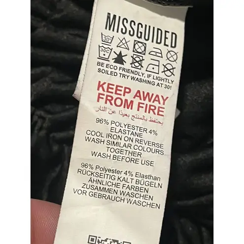 Missguided Misguided Bodysuit Womens 8 Black Sheer Single Strap Rouched Sides Snap Crotch