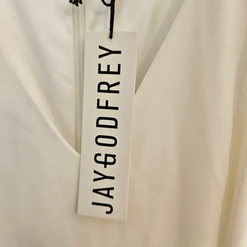 Jay Godfrey Flutter Cut Gown White Sleeveless Dress Formal Bridal Wedding Womens