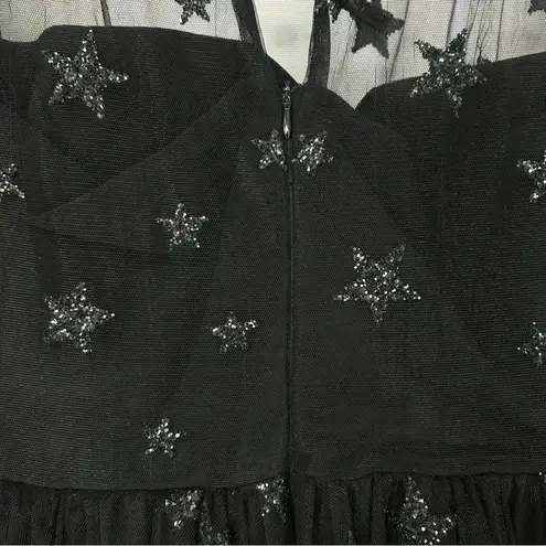 Lirika Matoshi Teuta Star Tulle Dress XL Black Celestial Mini Fairycore