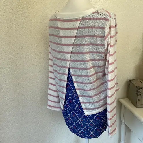 Matilda Jane Women's Sweet Indulgence Pointelle Top Sz Small Heart to Heart