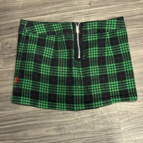 Tripp NYC Green & Black Plaid Mini Skirt | Size S