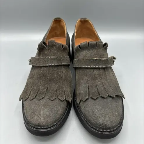Sixty Seven Suede Kiltie Gray Women’s Shoes Slip On Fringe Made in Spain Size 38