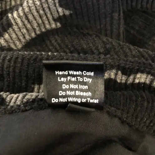 POL  Camouflage Print Wide Leg Black Gray Corduroy Pants Women's Size Small