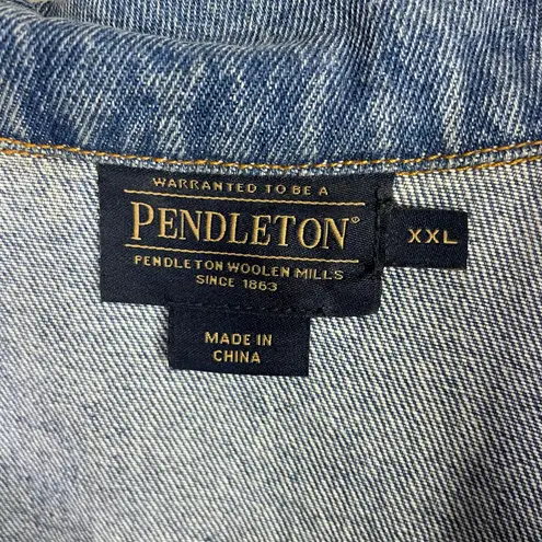 Pendleton Harding Star Wool Denim Jean Jacket Southwestern Western womens XXL