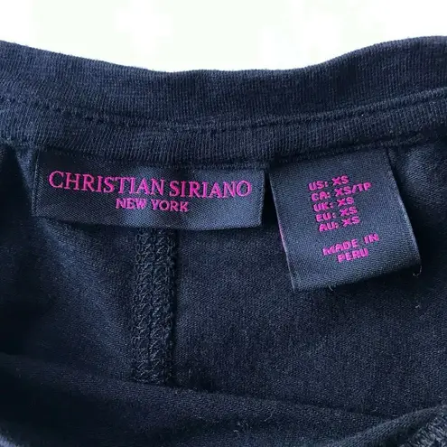 Christian Siriano Love tee top XS Black Short Sleeve Style Casual Trendy…