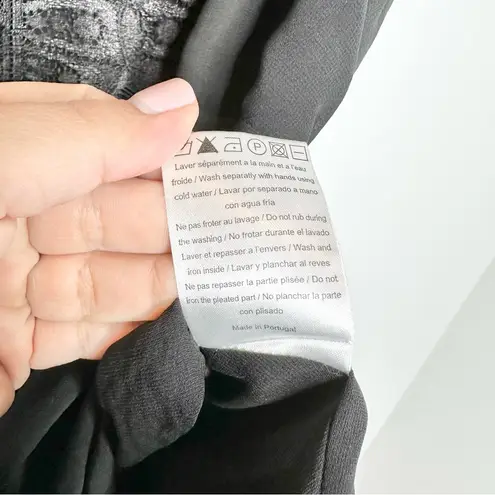 Sandro Black Lace Pleated Midi Dress