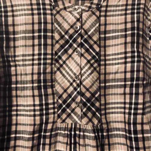 Denim & Co  Plaid Blouse 