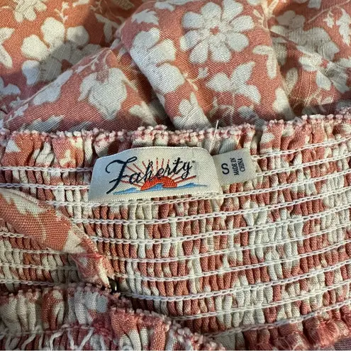 Faherty Renata Jumpsuit size Small in Coral Nusa Floral Cami Strap Lightweight Pink