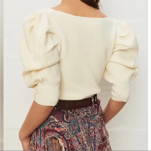 Ba&sh Harris Cream V-Neck Sweater