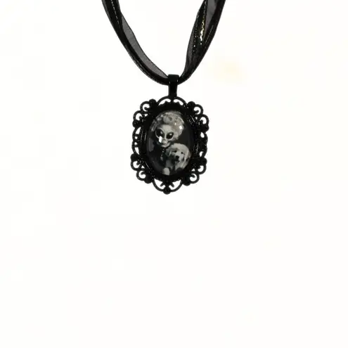 Handmade Alien Gothic Necklace with Pyrenees Puppy