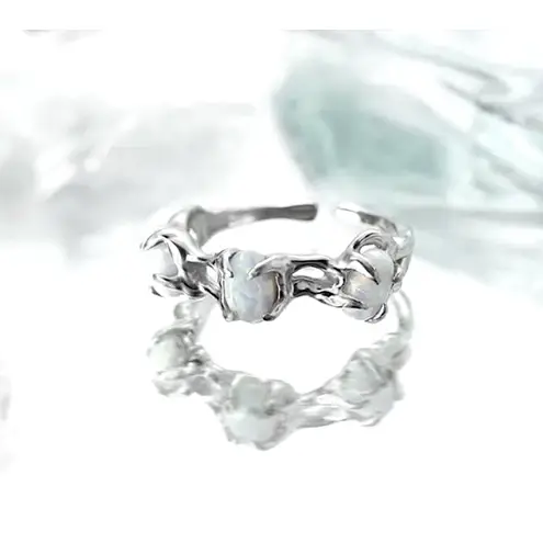 Boutique Three Stone Opal Ring | 925 Sterling Silver