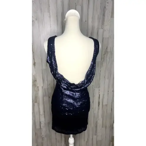 Lulus  Women's Small Time to Shine Blue Sequin Bodycon‎ Mini Dress Party Cocktail