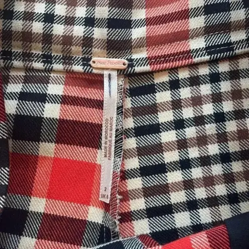 Free People NEW  Mayfair Pleated Plaid Shorts Rusty Combo Sz 2