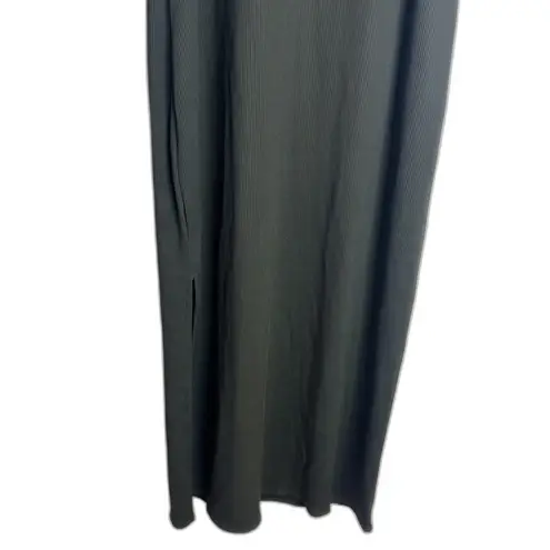 White House | Black Market  Dress Womens Large Green Rib Midi Tank Side Slit NWOT