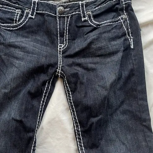 LA Idol Women's Blue Embellished Denim Jeans Size 15 Waist:36x34 in Western USA