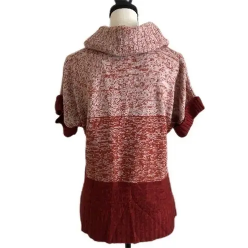 Love Rocks Cowl Neck Knit Sweater Top Size M Red Size M