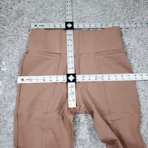 Betabrand Large Short Petite Tan Power Down Pants Skinny Yoga Gym Brown Pull On