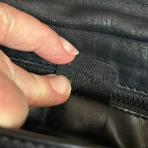 CELINE Triomphe Vintage Black Leather Shoulder Bag w/Golden Trim. Comes with COA