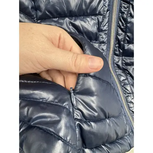 Big Chill Puffer Coat Women Small Navy Blue Outdoor Full Zip Cozy Hiking Winter