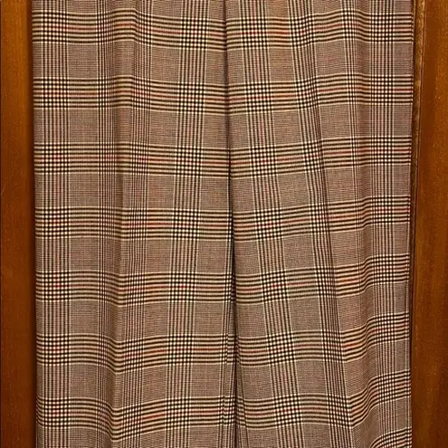 ZARA  Women Glenn Plaid Turned Up Large Cuff Dress Pants NWOT -L