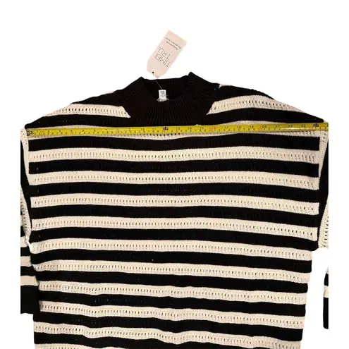 Time & Tru  Women's Striped Mock Neck Sweater Black Size 22 - Image 3