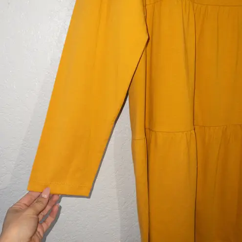 Nasty Gal NWT  Mustard Long Sleeve Tiered Smock Dress Size 22