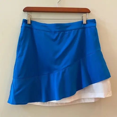 Lady Hagen Blue & White Tiered Skort Size 8 NWOT