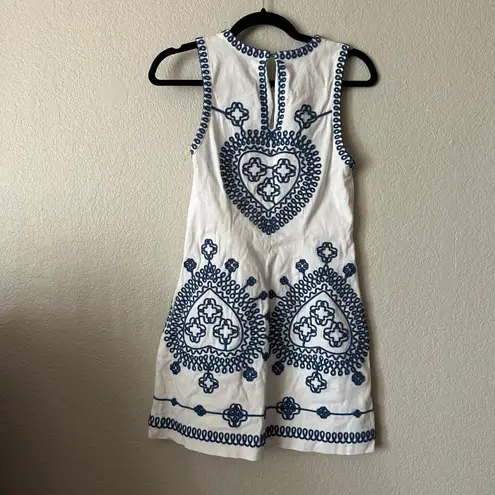Maje Fitted Embroidered Mini Dress White Size 38