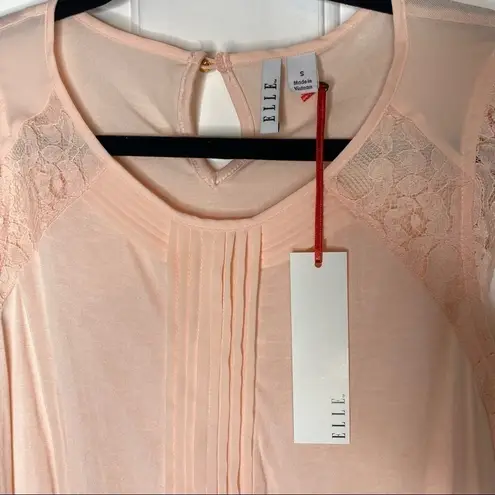 Elle Sleeveless Tank Top Women's Shirt Lace Pleats Mesh Millennial Powder Pink