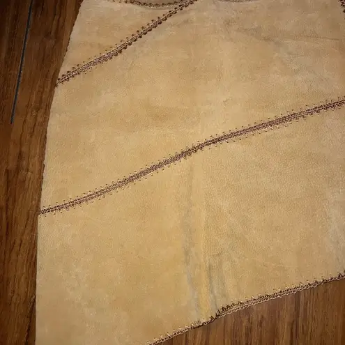 American Vintage Vintage tan leather skirt, size 6/28 inch BoHo