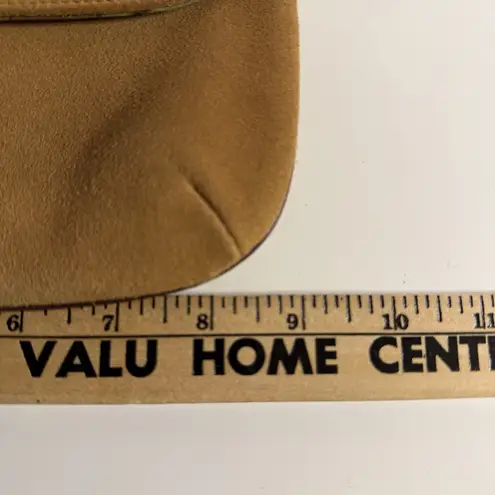 Bath & Body Works Tan Clutch Purse Suede Leather Pouch Camel Neutral Minimalist