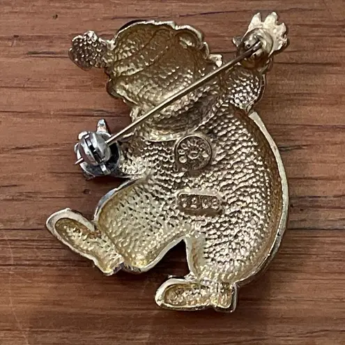 Gontie Paris Gold Tone Enameled Harlequin Clown Brooch Pin Vintage 1208