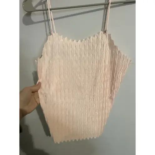 Maidenform Women's Vintage Pleats Blush Pink Top With Rose Detail size 36 S/M