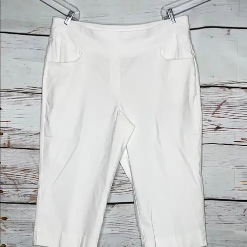 Ruby Rd. Woman NWT Size 20W White Slimming Contour Waistband Pull On Capri Pants