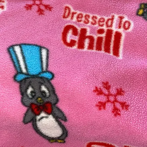 WARNER BROTHERS Playboy Penguin fleece pajama pants dressed to chill size XL Pink