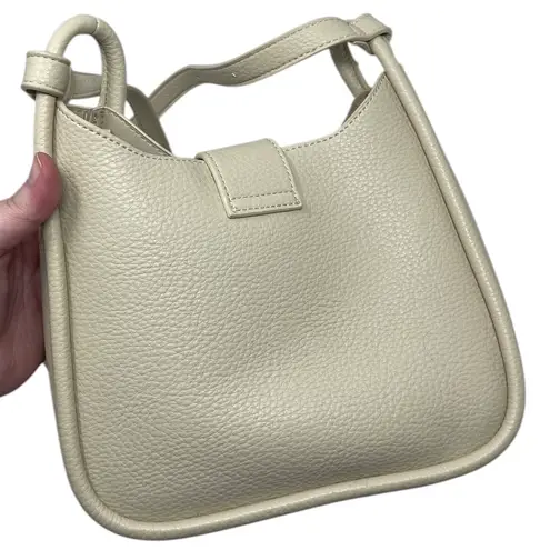 Miztique Chic Cream Faux Leather Shoulder Bag with Silver Accents Classic Tan