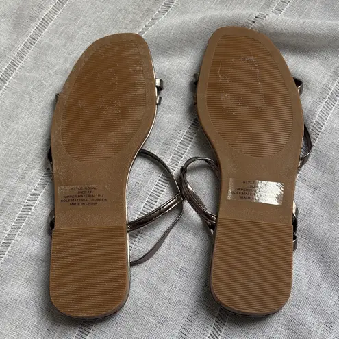 H by Halston Ethereal Metallic Silver Strappy Sandals