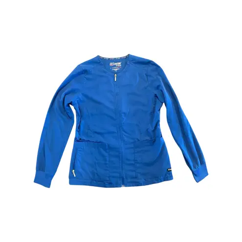 Grey’s Anatomy Barco Women’s Scrub Jacket Blue Zip Front Stretch Size S GRSW873