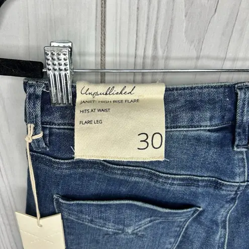 Unpublished NWT  JANET High-Rise Flare Jeans Sz 30 (30 x 33) Blue Stretch