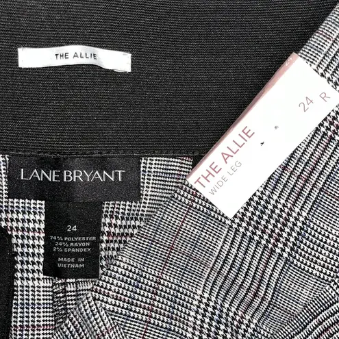 Lane Bryant  NWT Size 24 Houndstooth Plaid The Allie Wide Leg Trouser Dress Pants