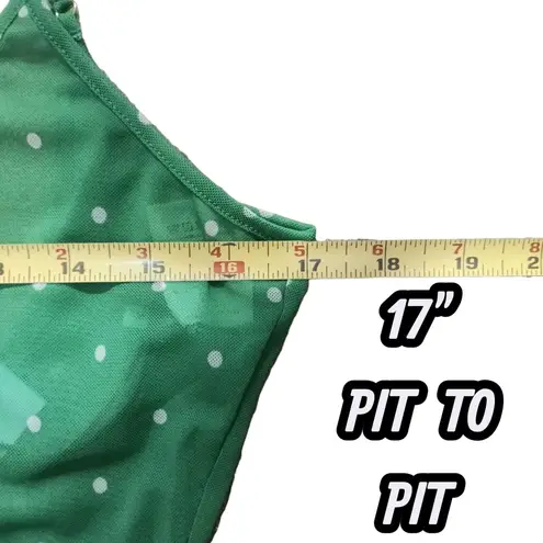 We Wore What Scoop Slip Dress Green And White Polka Dots Size LARGE New NWT