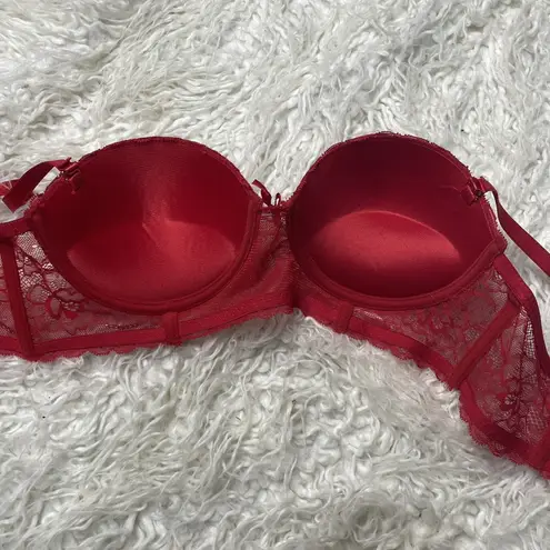 Marilyn Monroe Super Soft Light Lift Push-up Bra Red Lace 36C