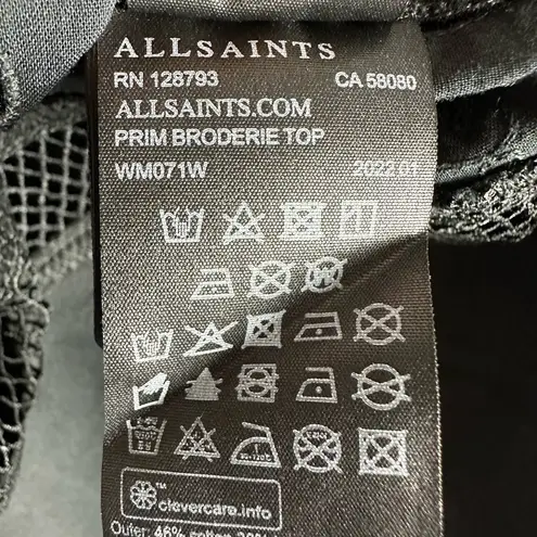ALLSAINTS Prim Broderie Top in Black Size US 6
